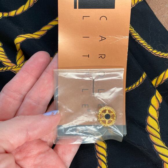 Carole Little Vintage 80s Nautical Avant Garde Unique Button Up Deadstock 12 - Picture 7 of 9